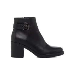 Clearance Stivaletti neri da Donna con fibbia e tacco 7 cm Donna Stivaletti Donna