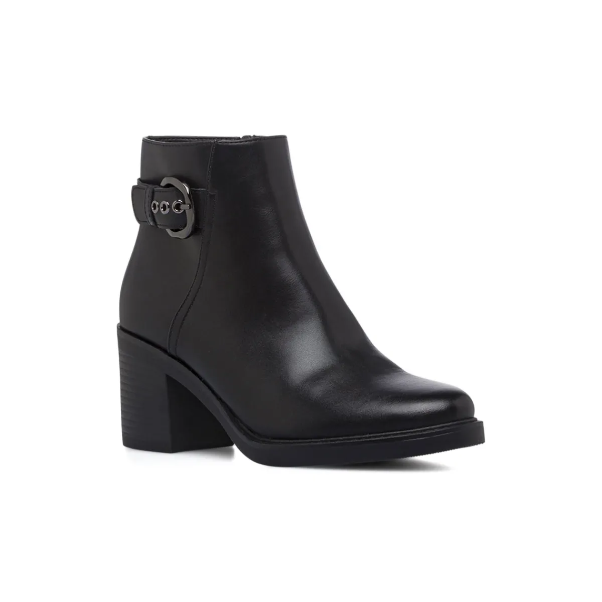 Clearance Stivaletti neri da Donna con fibbia e tacco 7 cm Donna Stivaletti Donna