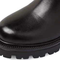 Outlet Stivaletti neri da Donna in pelle con elastico laterale Donna Stivaletti Donna