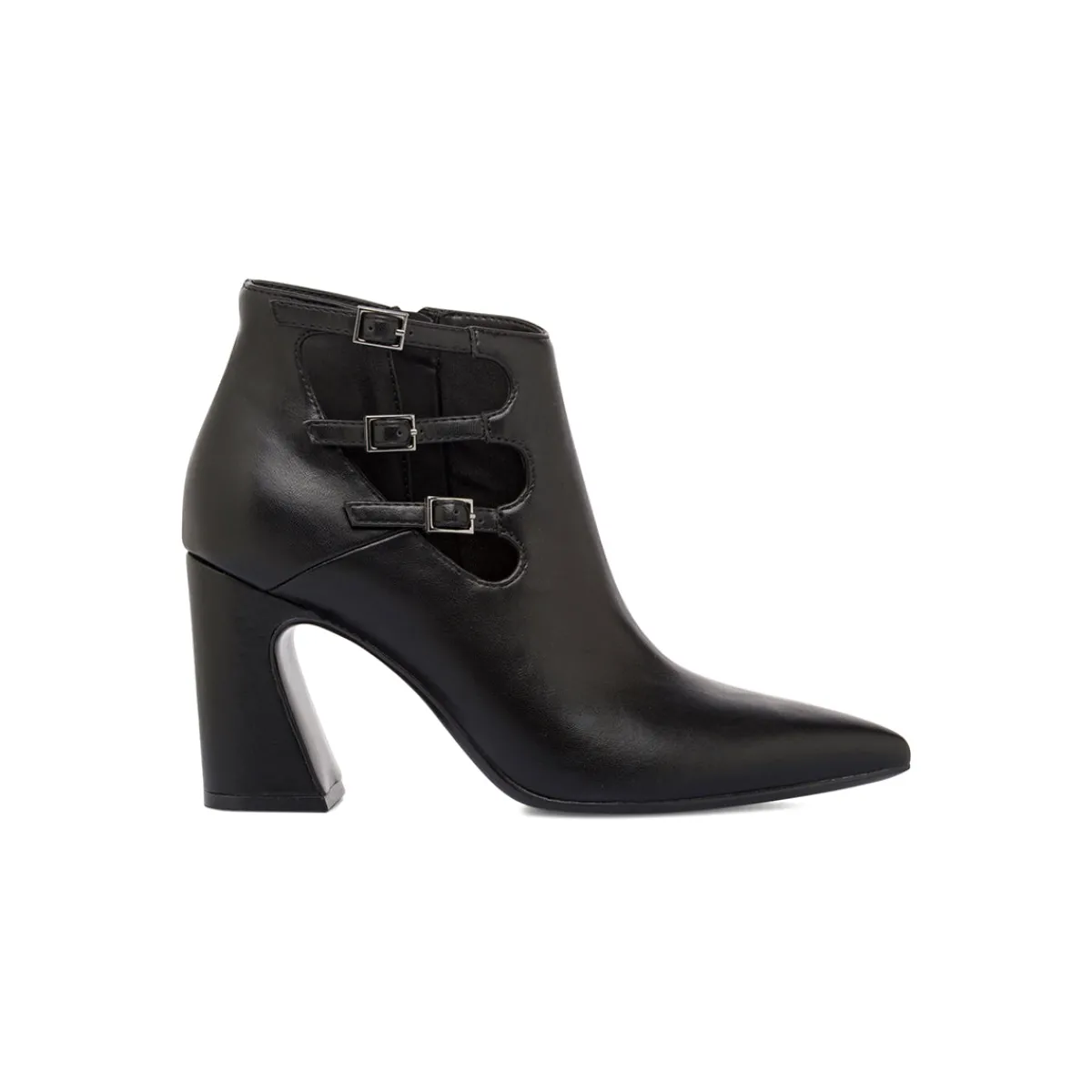 Stivaletti neri da Donna con tacco 8,5 cm e fibbie Donna Stivaletti Donna