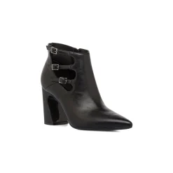 Stivaletti neri da Donna con tacco 8,5 cm e fibbie Donna Stivaletti Donna