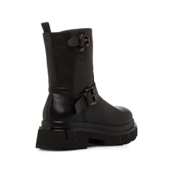 New Stivaletti neri da Donna con fibbie Donna Stivaletti Donna