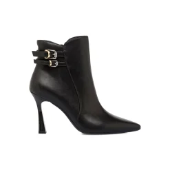 Online Stivaletti neri da Donna con fibbie e tacco 9 cm Donna Scarpe Eleganti|Scarpe Cerimonia Donna