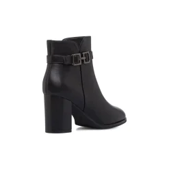 New Stivaletti neri da Donna con fibbia e tacco 8 cm Donna Stivaletti Donna
