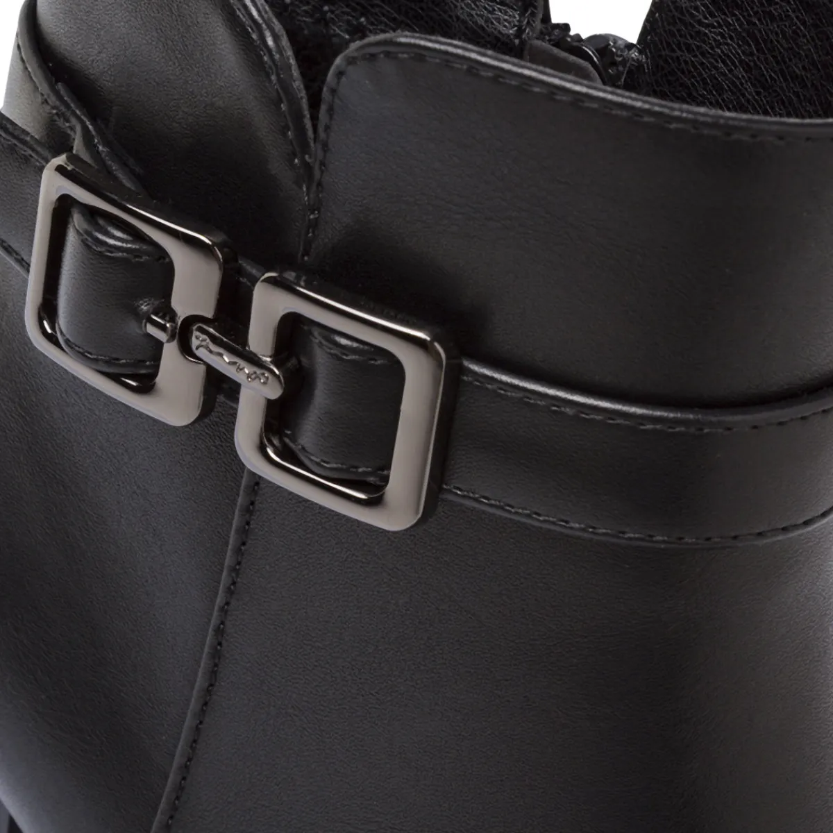 New Stivaletti neri da Donna con fibbia e tacco 8 cm Donna Stivaletti Donna