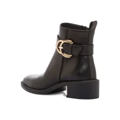 Clearance Stivaletti neri da Donna con fibbia e dettaglio laminato e tacco 4,5 cm Donna Stivaletti Donna