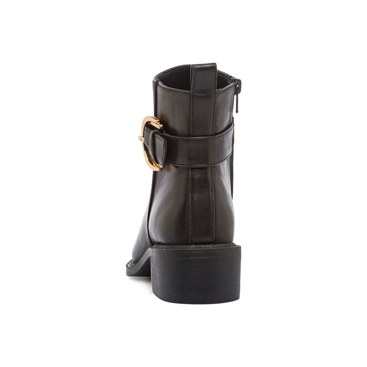 Clearance Stivaletti neri da Donna con fibbia e dettaglio laminato e tacco 4,5 cm Donna Stivaletti Donna