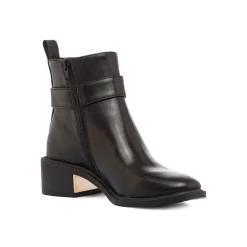 Clearance Stivaletti neri da Donna con fibbia e dettaglio laminato e tacco 4,5 cm Donna Stivaletti Donna