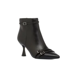 Online Stivaletti neri da Donna con fibbie e tacco 7,5 cm Donna Stivaletti Donna