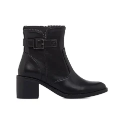 Outlet Stivaletti neri da Donna con fibbia e tacco 6 cm Donna Stivaletti Donna