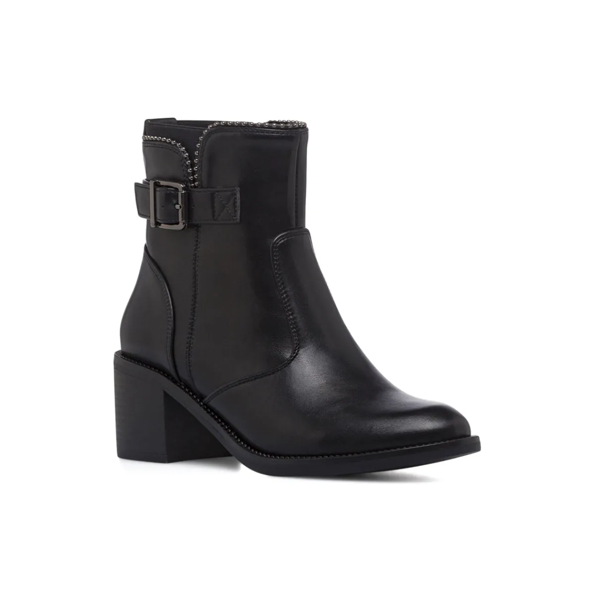 Outlet Stivaletti neri da Donna con fibbia e tacco 6 cm Donna Stivaletti Donna