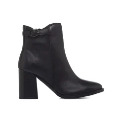 Hot Stivaletti neri da Donna con fibbia e tacco 8 cm Donna Stivaletti Donna