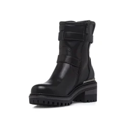 New Stivaletti neri da Donna con fibbie e tacco Donna Stivaletti Donna