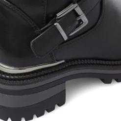 New Stivaletti neri da Donna con fibbie e tacco Donna Stivaletti Donna