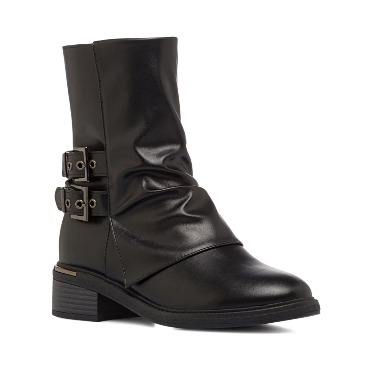 New Stivaletti neri da Donna con fibbie Donna Stivaletti Donna