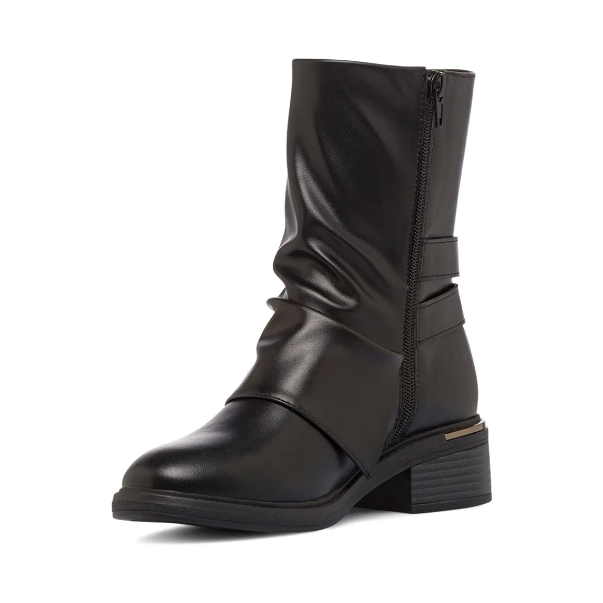 New Stivaletti neri da Donna con fibbie Donna Stivaletti Donna