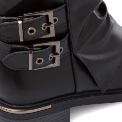 New Stivaletti neri da Donna con fibbie Donna Stivaletti Donna