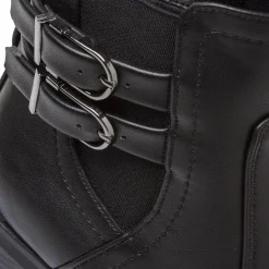 Discount Stivaletti neri da Donna con fibbie e tacco 8,5 cm Donna Stivaletti Donna