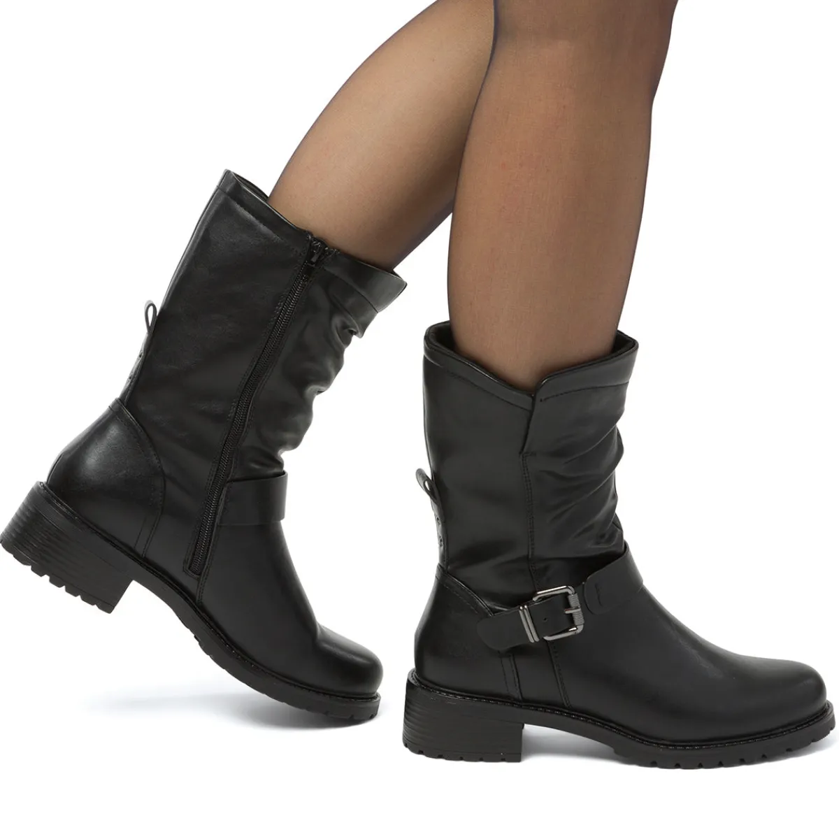 Outlet Stivaletti neri da Donna con fibbia Donna Stivaletti Donna