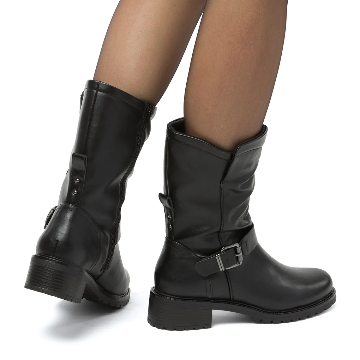 Outlet Stivaletti neri da Donna con fibbia Donna Stivaletti Donna