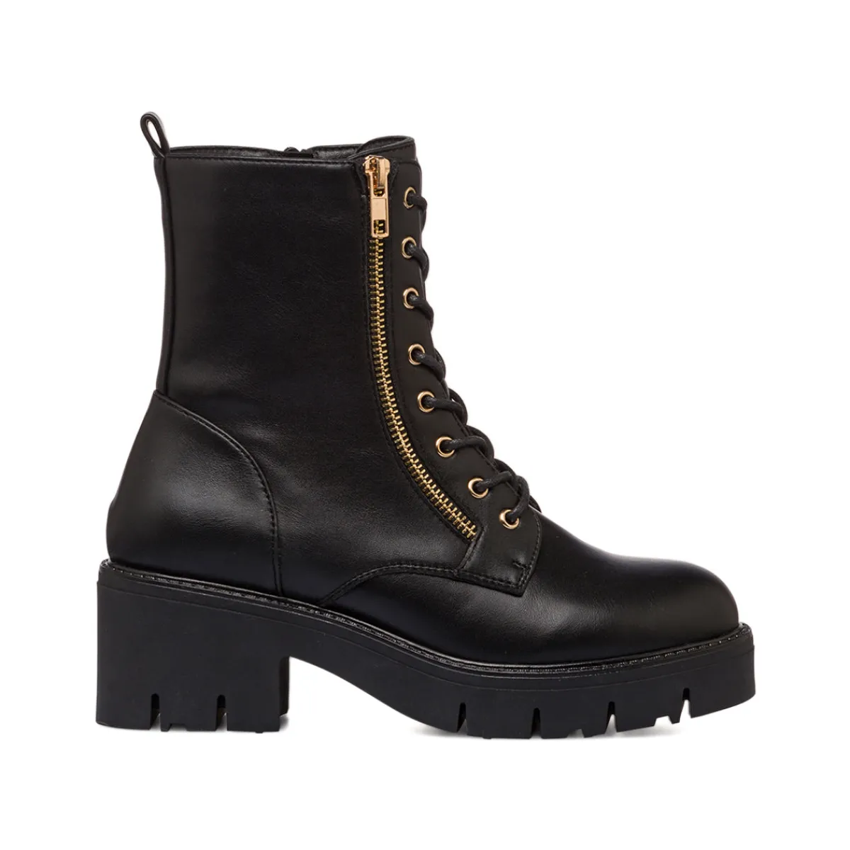 New Stivaletti neri da donna con zip Donna Scarponcini E Anfibi Donna|Stivaletti Donna