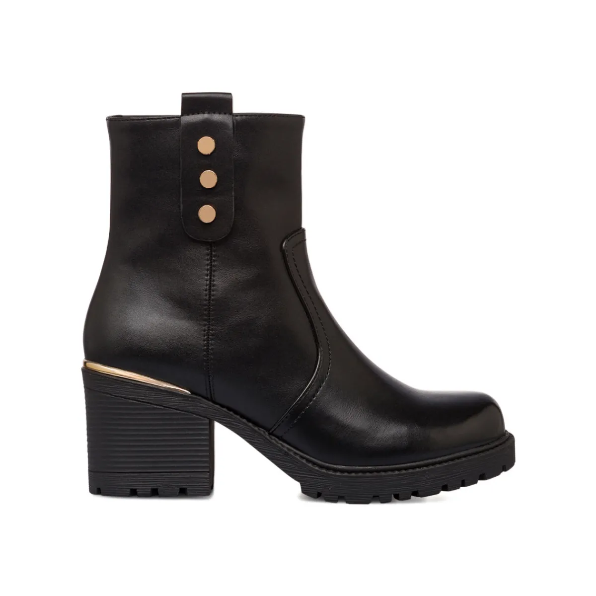 Sale Stivaletti neri da donna con tacco 7 cm e dettagli in metallo Donna Stivaletti Donna