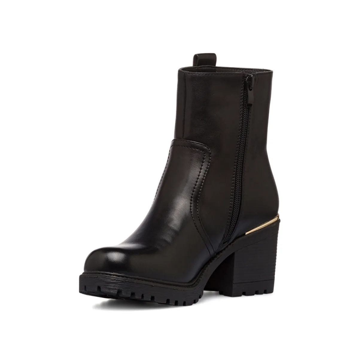 Sale Stivaletti neri da donna con tacco 7 cm e dettagli in metallo Donna Stivaletti Donna