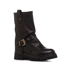 New Stivaletti neri da Donna con gambale morbido e fibbia Donna Stivaletti Donna