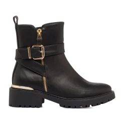Hot Stivaletti neri da Donna con fibbia e zip Donna Stivaletti Donna
