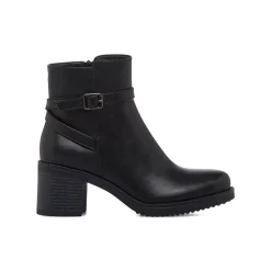 Outlet Stivaletti neri da Donna con cinturino e zip laterale Donna Stivaletti Donna