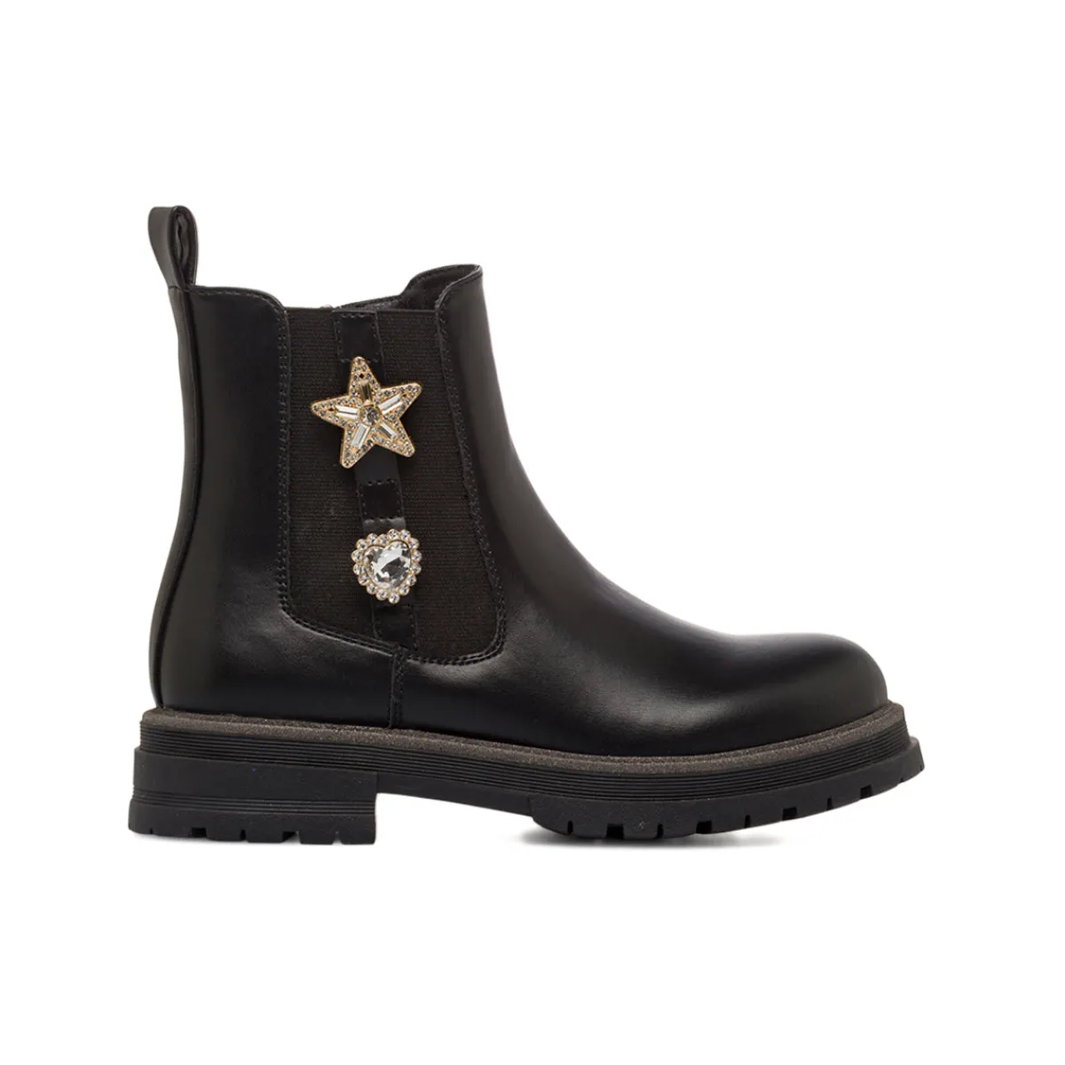 Hot Stivaletti neri da Ragazza con stelle e cuori Bambino Stivaletti Bambina