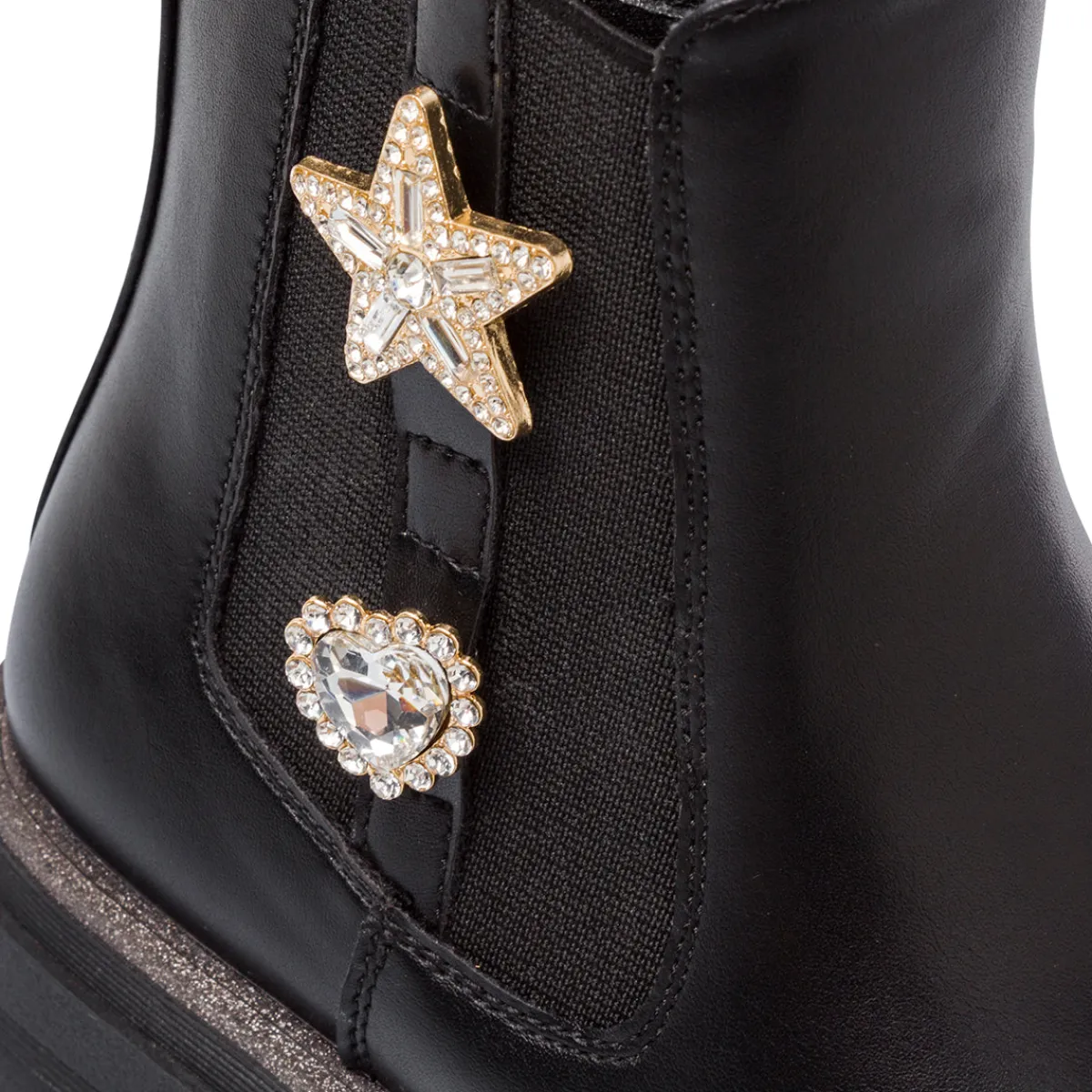 Hot Stivaletti neri da Ragazza con stelle e cuori Bambino Stivaletti Bambina