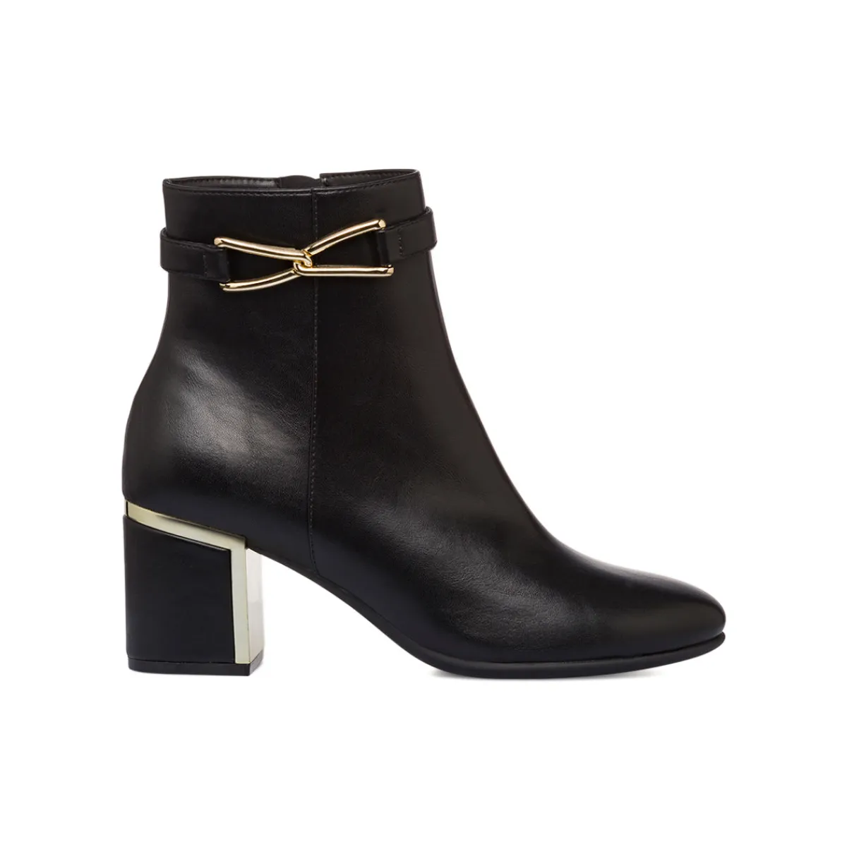 Sale Stivaletti neri eleganti con tacco 6 cm da donna con dettaglio laminato Donna Scarpe Eleganti|Scarpe Cerimonia Donna