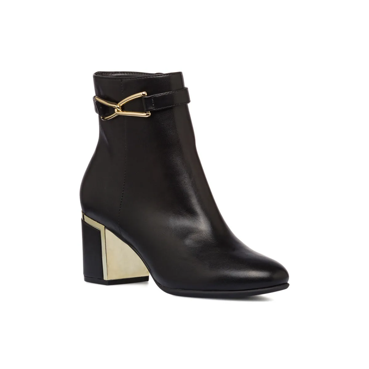 Sale Stivaletti neri eleganti con tacco 6 cm da donna con dettaglio laminato Donna Scarpe Eleganti|Scarpe Cerimonia Donna