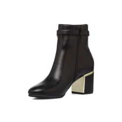 Sale Stivaletti neri eleganti con tacco 6 cm da donna con dettaglio laminato Donna Scarpe Eleganti|Scarpe Cerimonia Donna