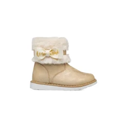 Stivaletti oro metal da bambina con finta pelliccia Bambino Stivaletti Bambina