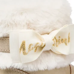 Stivaletti oro metal da bambina con finta pelliccia Bambino Stivaletti Bambina