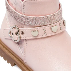 Sale Stivaletti rosa da Bambina con glitter e cuori Bambino Primi Passi Bambina