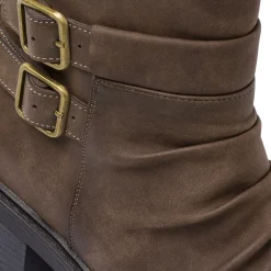 Best Stivaletti slouchy marroni da Donna con fibbie Donna Stivaletti Donna
