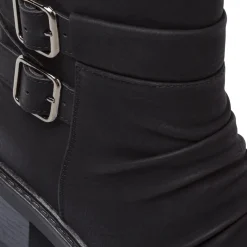 Outlet Stivaletti slouchy neri da Donna con fibbie Donna Stivaletti Donna