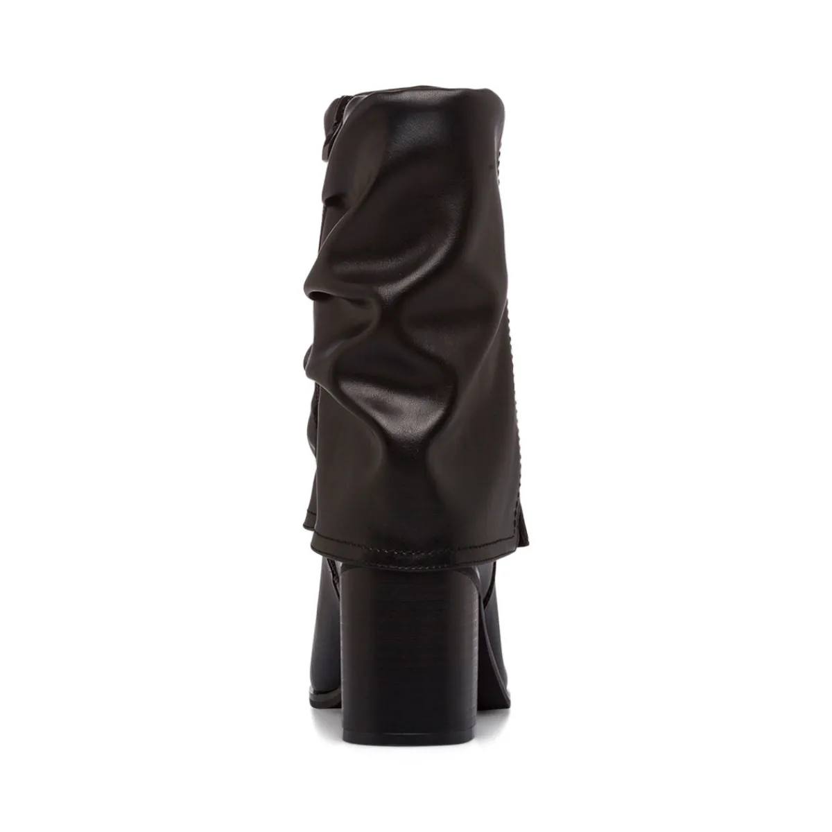 Clearance Stivaletti slouchy neri da Donna con tacco 8 cm e risvolto Donna Stivali Donna