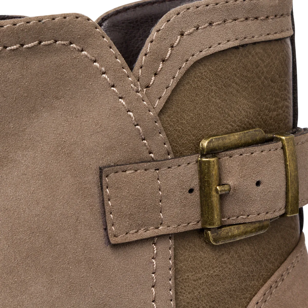 Online Stivaletti taupe da Donna con fibbia effetto scamosciato Donna Stivaletti Donna