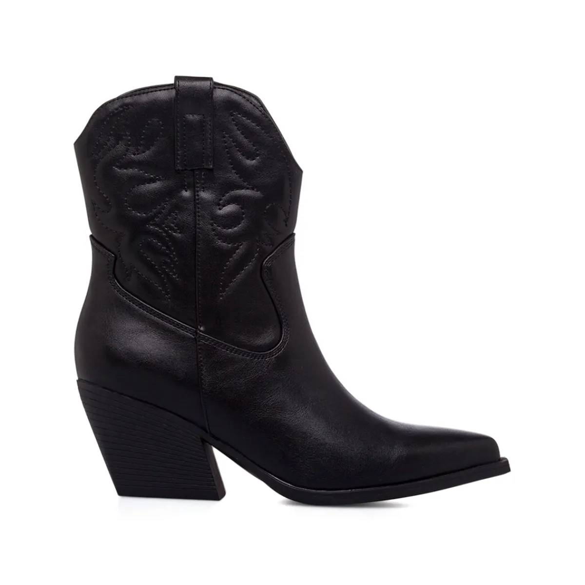 Stivaletti texani camperos neri da Donna con ricami Donna Stivali Texani|Stivaletti Donna