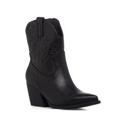 Stivaletti texani camperos neri da Donna con ricami Donna Stivali Texani|Stivaletti Donna