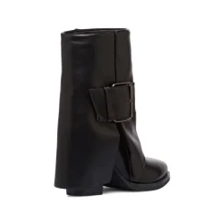 Discount Stivaletti texani con risvolto neri da Donna con fibbia Donna Stivali Texani|Stivaletti Donna