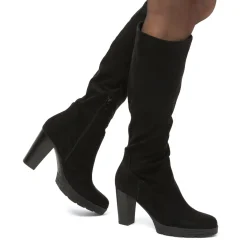 New Stivali alti comfort neri da Donna con tacco 9 cm Donna Scarpe Comfort|Stivali Donna