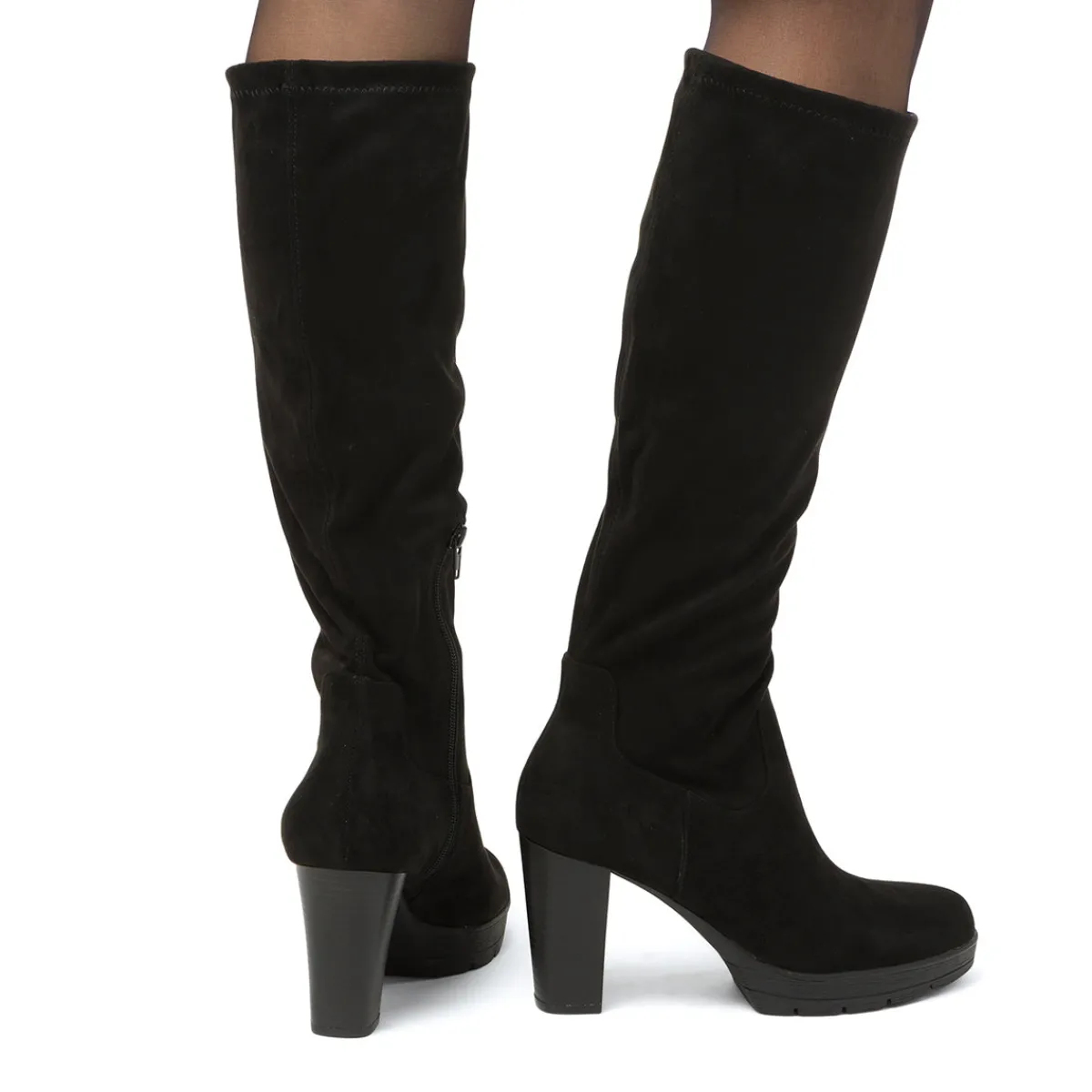 New Stivali alti comfort neri da Donna con tacco 9 cm Donna Scarpe Comfort|Stivali Donna