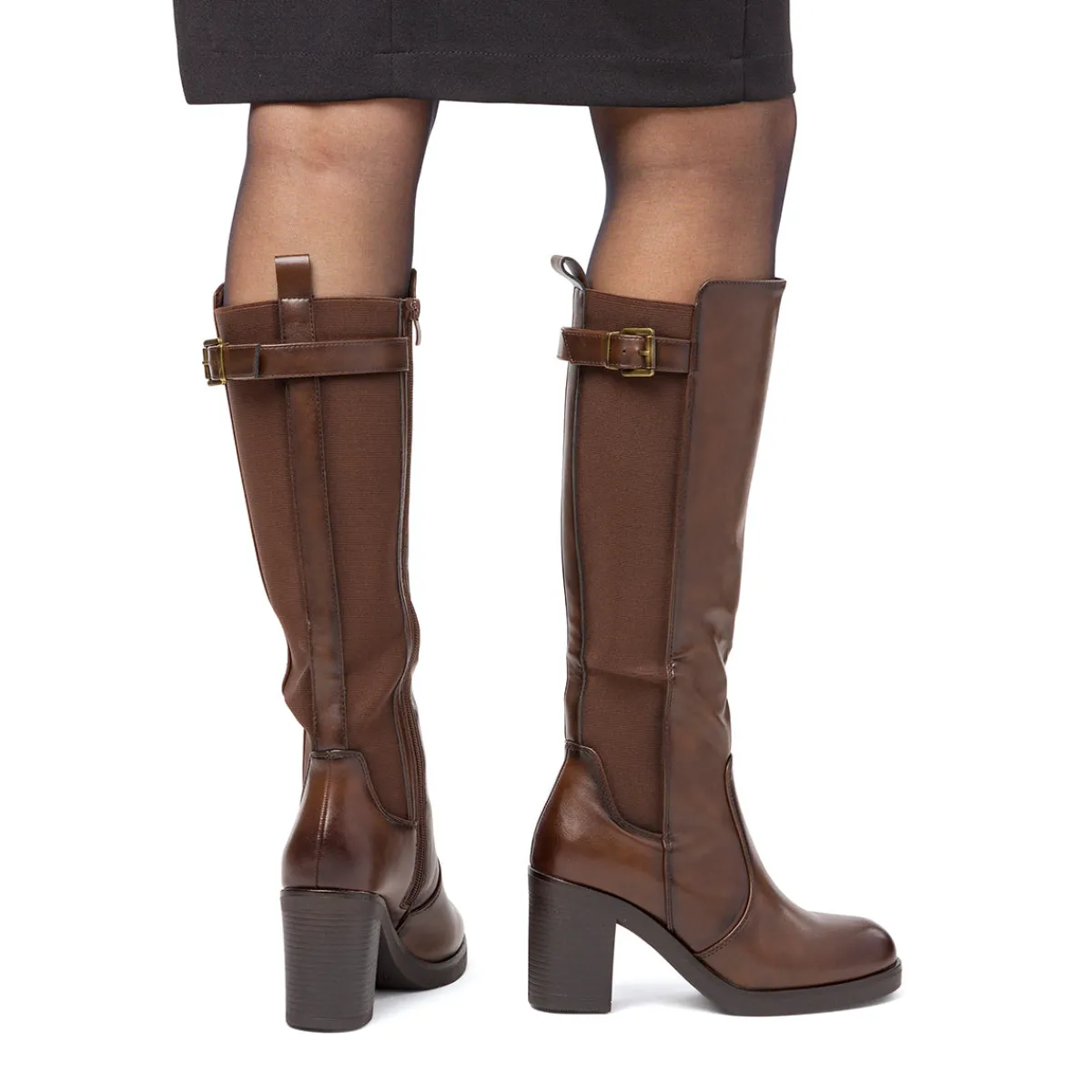 Clearance Stivali alti con tacco 8,5 cm marroni da donna Donna Stivali Donna