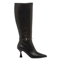Hot Stivali alti da donna neri con tacco 7 cm e cinturino Donna Scarpe Eleganti|Stivali Donna