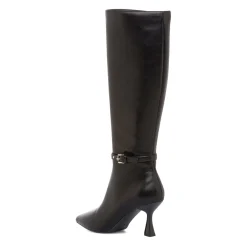 Hot Stivali alti da donna neri con tacco 7 cm e cinturino Donna Scarpe Eleganti|Stivali Donna